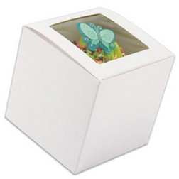 White 1 Ct Cupcake Box with Window