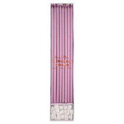 Pink Metallic Tall Party Candles