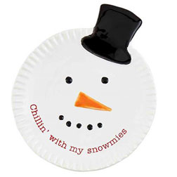 Snowman Christmas Appetizer Plate