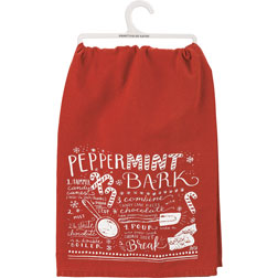 Peppermint Bark Recipe Kitchen Towel