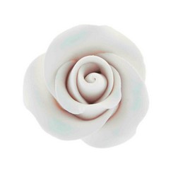 1 1/2" White Tea Rose Gum Paste Flower