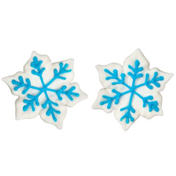 Snowflakes with Blue Trim Icing Decorations