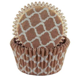 Gold Quatrefoil Cupcake Liners