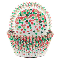 Christmas Dots Cupcake Liners
