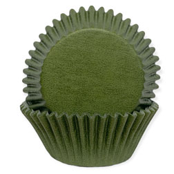 Solid Olive Cupcake Liners