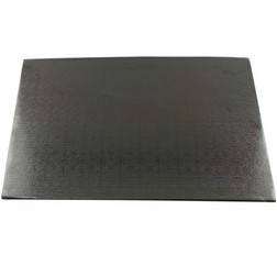 14" x 19" Rectangle Black Half Sheet Cake Drum - ¼" Thick