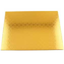 14" x 19" Rectangle Gold Half Sheet Cake Drum - ¼" Thick