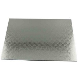 14" x 19" Rectangle Silver Half Sheet Cake Drum - ¼" Thick