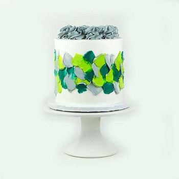 Silver, Teal & Green Palette Knife Cake