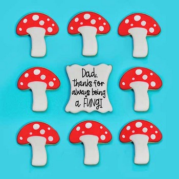 Father's Day Mushroom Pun Cookies