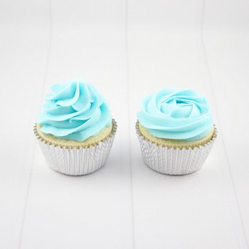 Baby Blue Frosted Cupcakes