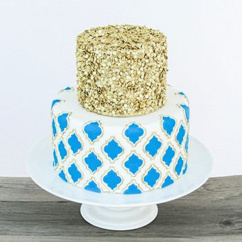Gold & Blue Moroccan Lattice Cake