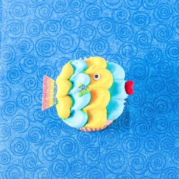 Rainbow Fish Cupcake