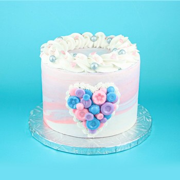 Cute Marble Tie Dye Valentine's Cake