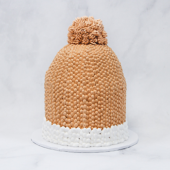 Piped Buttercream Knit Hat Cake