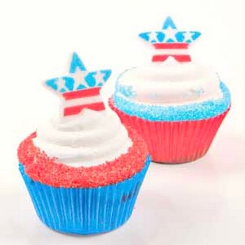 Red White and Blue Star Cupcakes