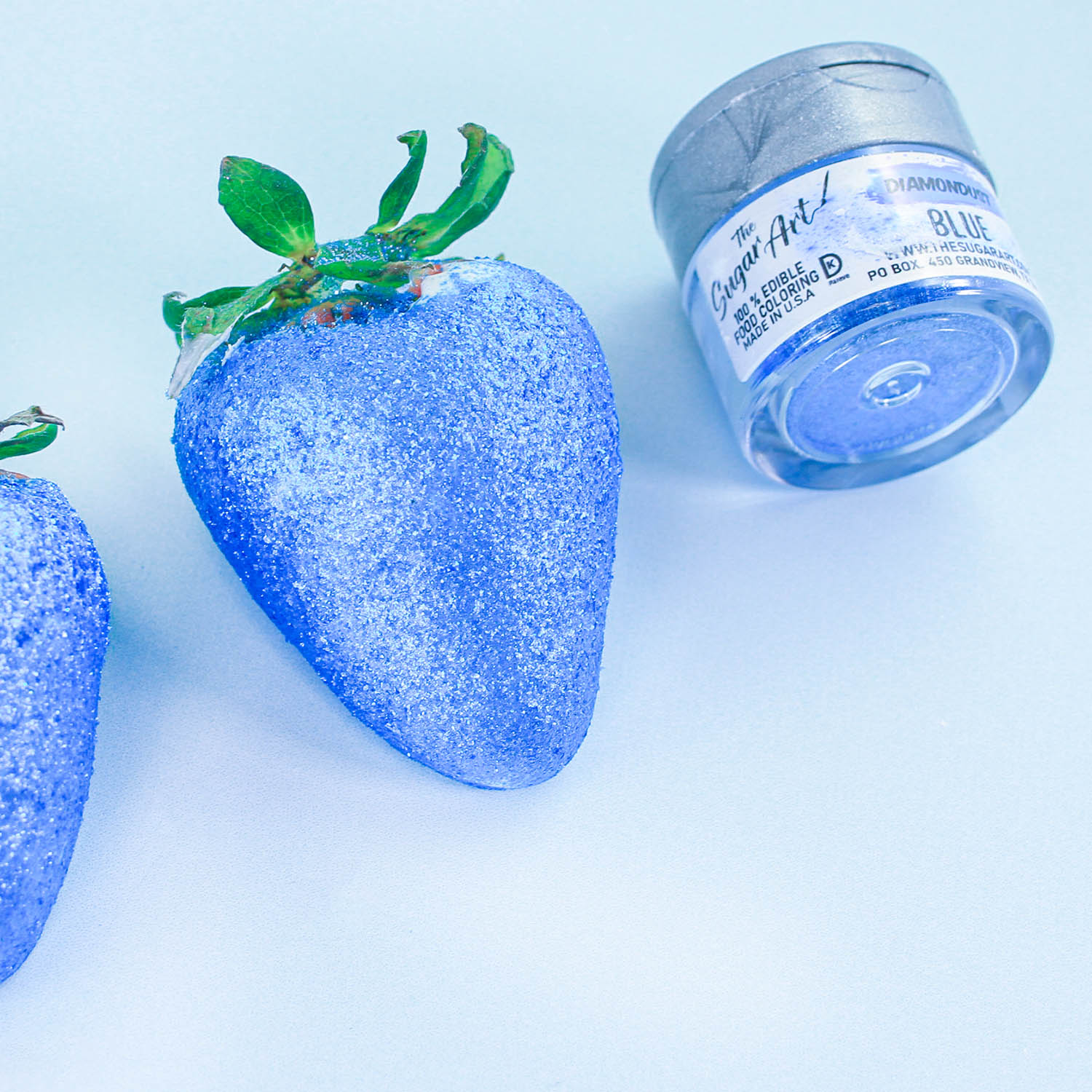 blue edible glitter strawberry