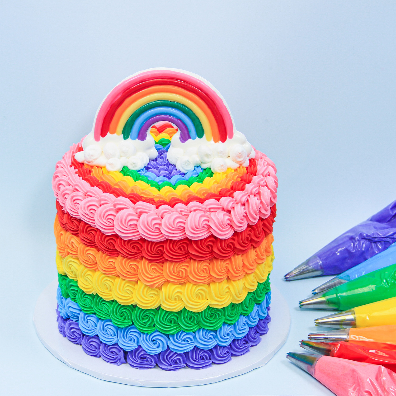 Rainbow Decorated Cake how to 