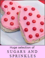 Valentines cookie sugars and sprinkles