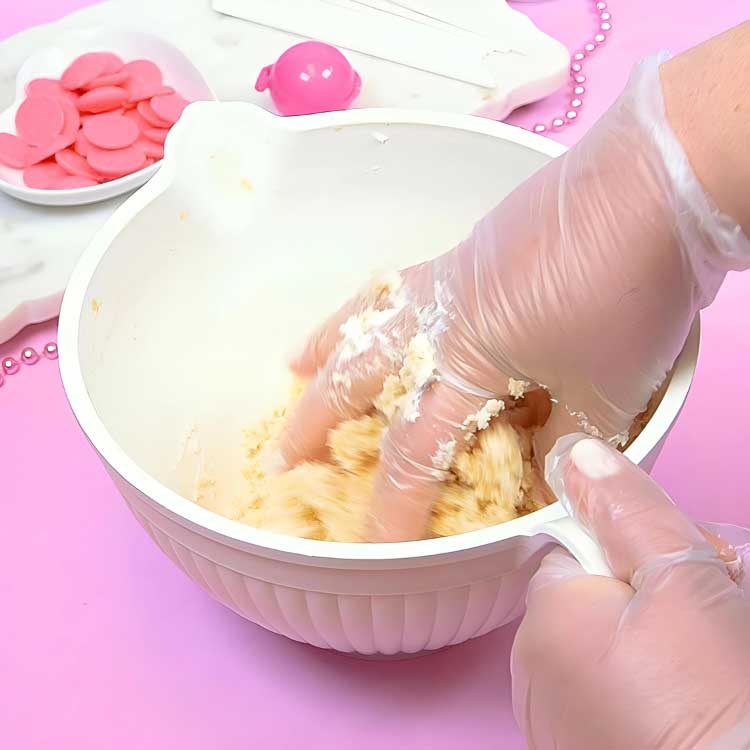 mixing cake pop dough by hand