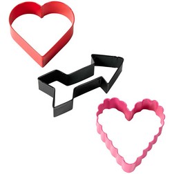 Valentine's Day Cookie Cutter Set, 6Pcs Valentine Stainless Steel Heart  Cookie Cutters - Double Heart, Heart, Wing Heart, Heart with Arrow, Lips,  LOVE