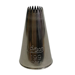 #199 Open Star (Fine toothed) Stainless Steel Piping Tip