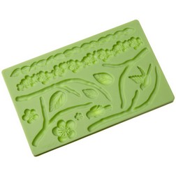 Pouf Roses and Leaves Silicone Mold