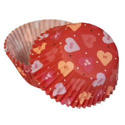 Candy Hearts Valentine Cupcake Liners