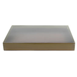 1 lb Gold Candy Box with Clear Lid