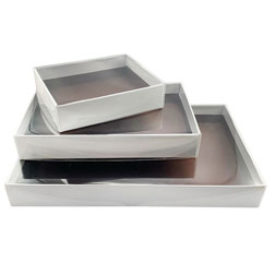 White Candy Boxes with Clear Lid