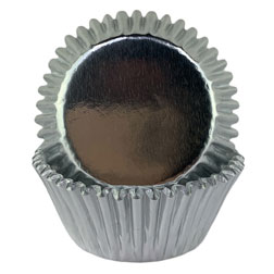 Metallic Silver Foil Cupcake Liners