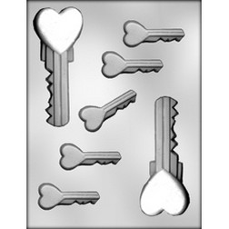 Large & Small Heart Keys Chocolate Mold