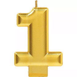 Gold Number 1 Candle