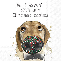 Christmas Cookies Dog Cocktail Napkins