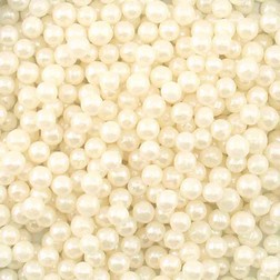 White Edible Sugar Pearls Decoration Balls 4mm 8 Oz 