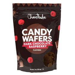 Raspberry Flavored Dark Chocolate Wafers