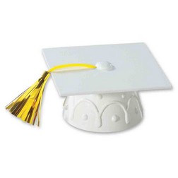 White Graduation Cap Topper