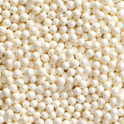 White Edible Sugar Pearls Decoration Balls 4mm 8 Oz 