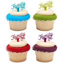 Family Script Cupcake Cake Picks