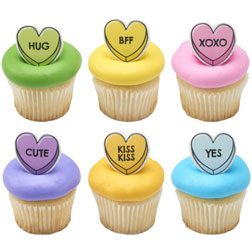 Candy Hearts Cupcake Toppers