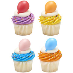 Bright Balloon Cupcake Toppers