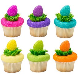 Decorated Easter Egg Cake Picks