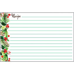 Christmas Holly Recipe Cards