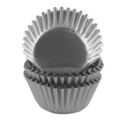 Grey Foil Mini Cupcake Liners