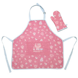 Hello Kitty Adult Apron and Oven Mitt Set