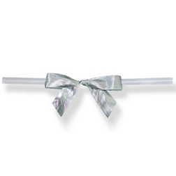 Silver Twist Tie Bows