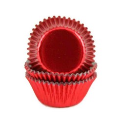 MINI Foil Cupcake Liners / Baking Cups – Red – Cake Connection