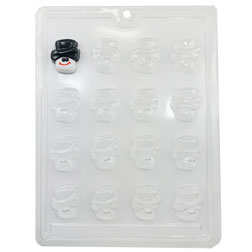 Snowman Heads Chocolate Mold