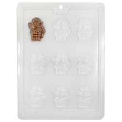 Waving Santas Chocolate Mold