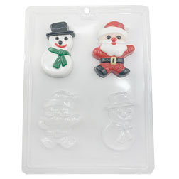 Snowman and Santa Chocolate Mold